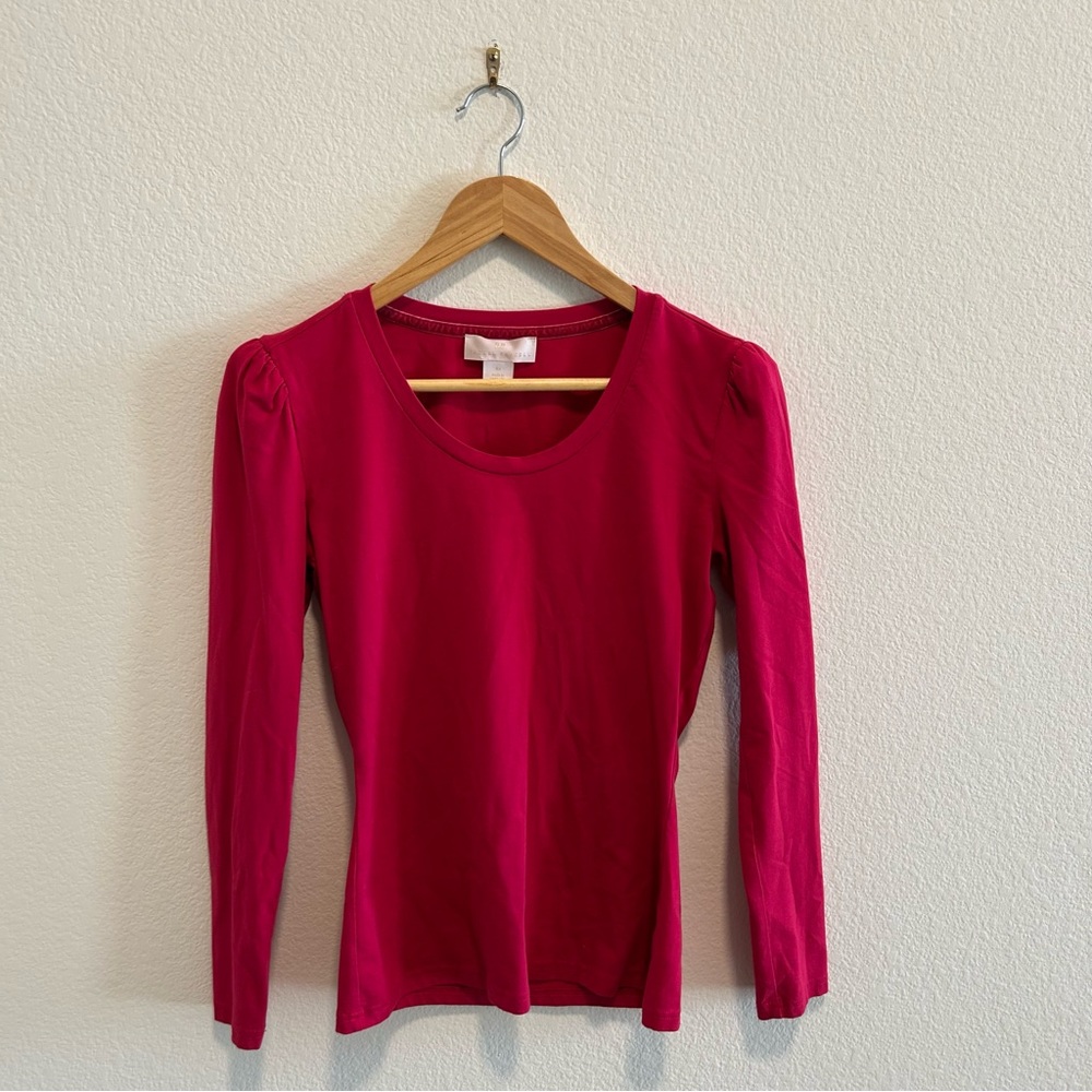 Rachel Parcell Vibrant Pink Long Sleeve Tee